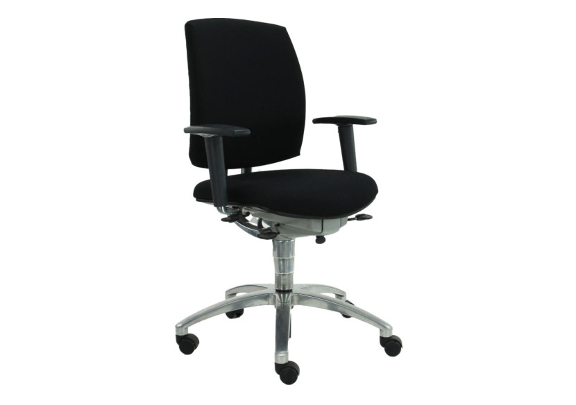 Fauteuil de Bureau Drabert Entrada - Noir et Chrome, Réglable et Confortable - R_DBRT_EN_CHR_ZWB - Refurbished