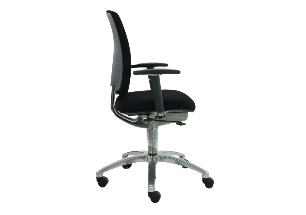 Fauteuil de Bureau Drabert Entrada - Noir et Chrome, Réglable et Confortable - R_DBRT_EN_CHR_ZWB - Refurbished