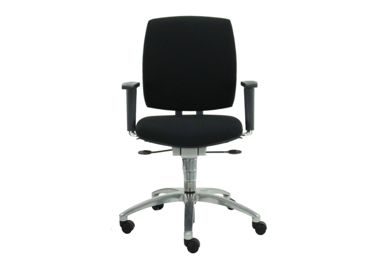 Fauteuil de Bureau Drabert Entrada - Noir et Chrome, Réglable et Confortable - R_DBRT_EN_CHR_ZWB - Refurbished
