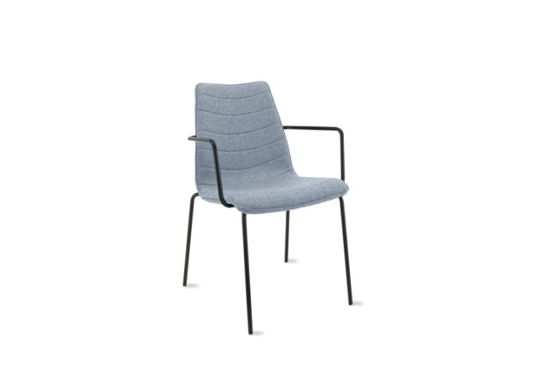 Chaise Workliving Verona - Écru en Tissu Doux avec Accoudoirs - 107921C - Workliving