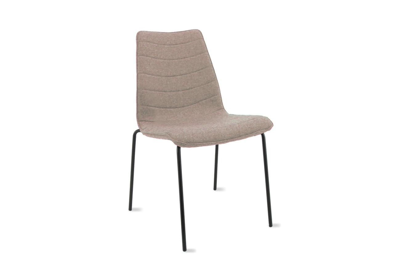 Chaise Workliving Verona - Tissu Wolvilt Fenice 511 Lichtbruin, cadre noir - 107949C - Workliving