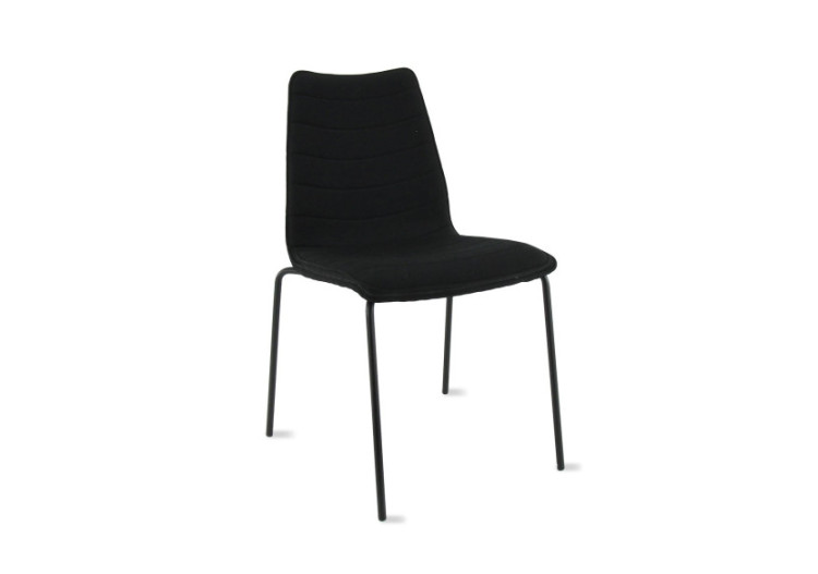 Chaise Workliving Verona - Tissu Mirage noir, cadre noir - 105110C - Workliving