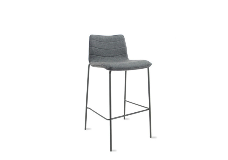 Tabouret Workliving Verona - Tissu Wolvilt Fenice 602 gris moyen 75 cm - 105142C - Workliving