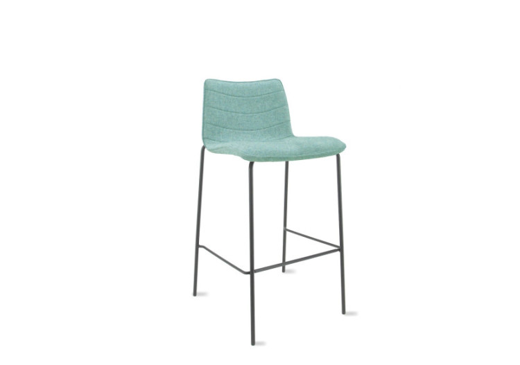 Tabouret Workliving Verona - Tissu Wolvilt Fenice 455 vert doux 75 cm - 107923C - Workliving