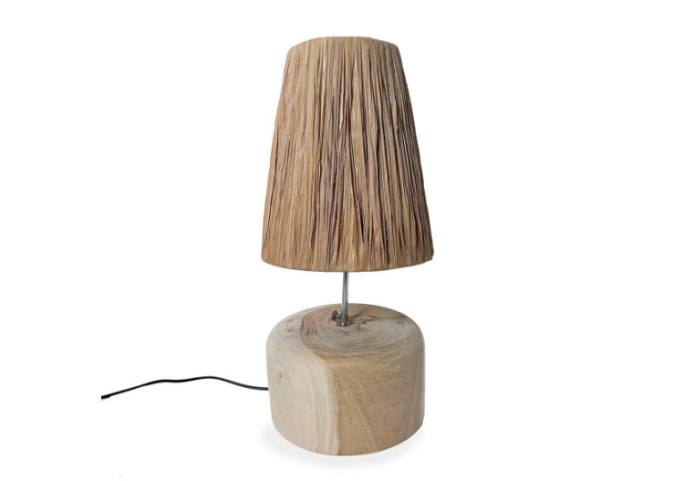Lampe de Table en Bois Teck...