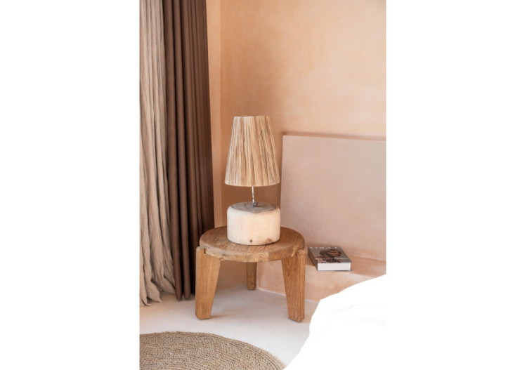 Lampe de Table en Bois Teck - Design Naturel Élégant - JABR107N - Bazar Bizar 2