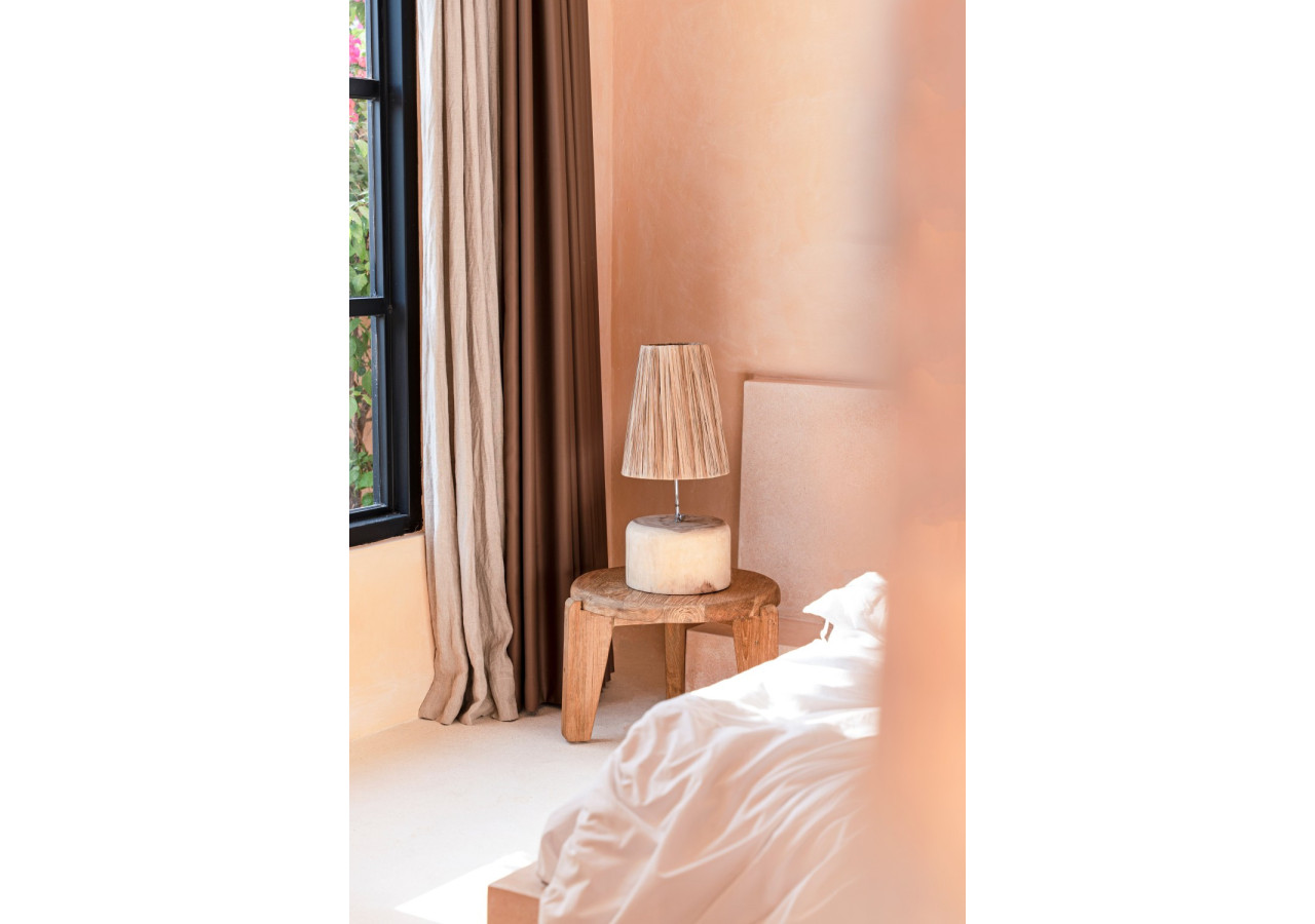 Lampe de Table en Bois Teck - Design Naturel Élégant - JABR107N - Bazar Bizar