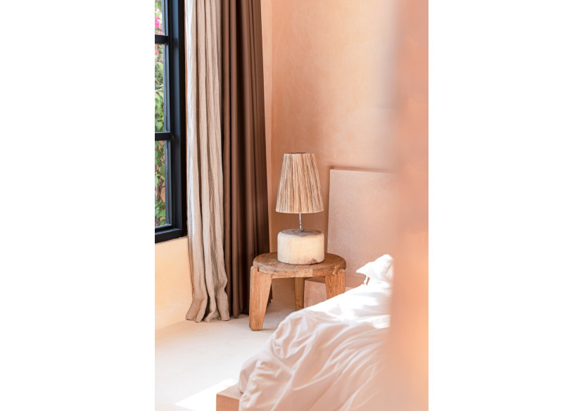 Lampe de Table en Bois Teck - Design Naturel Élégant - JABR107N - Bazar Bizar