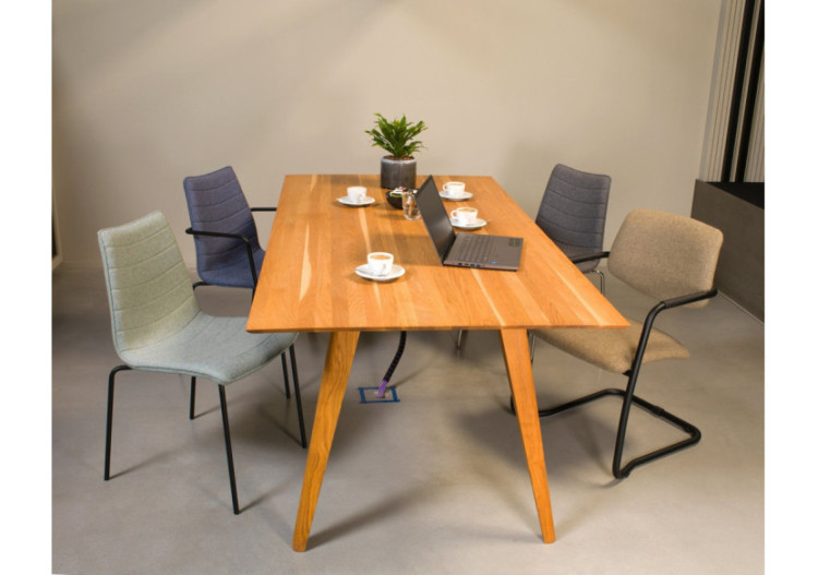 Chaise de réunion Workliving X5 - Cadre en acier noir - Tissu doux Fenice 152 rose clair - 107928C - Workliving 2