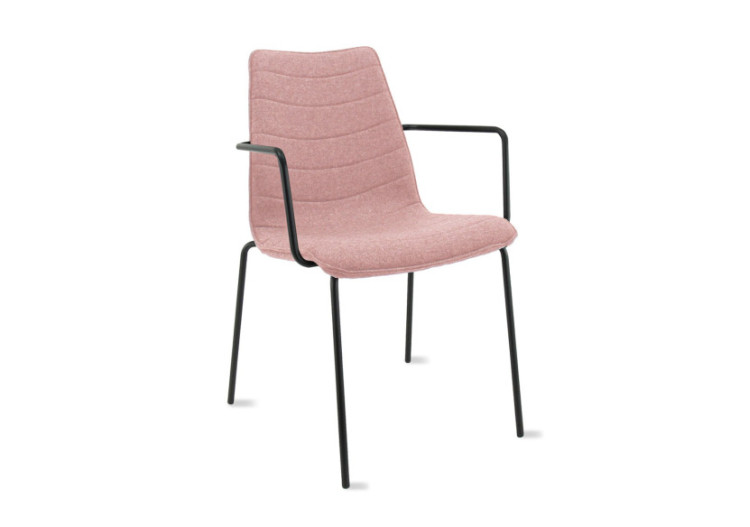 Chaise de réunion Workliving Verona - Avec accoudoirs - Tissu doux Fenice 152 rose clair - 107922C - Workliving