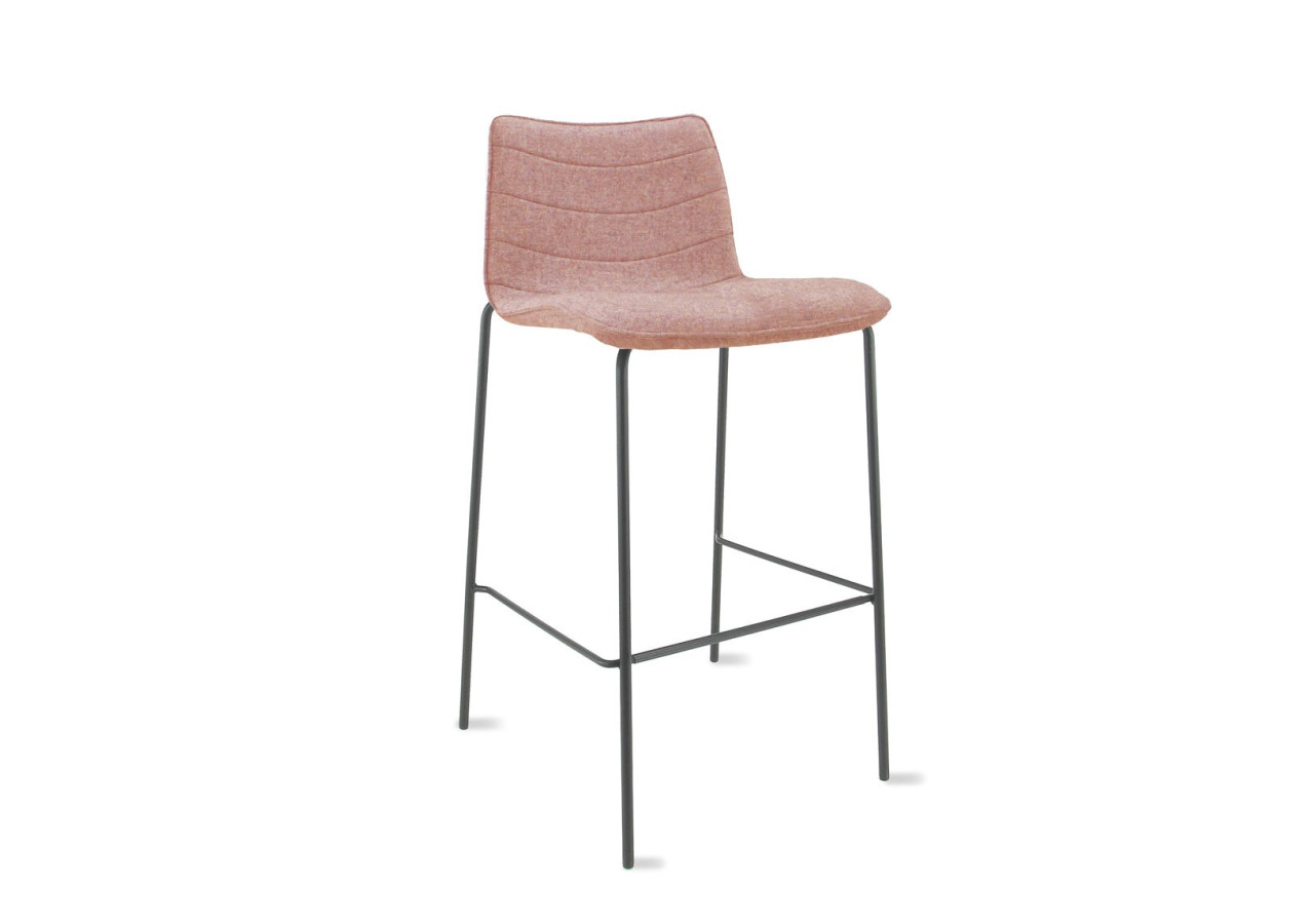 Tabouret de bar Workliving Verona - Hauteur 75 cm - Tissu doux Fenice 152 rose clair - 107925C - Workliving