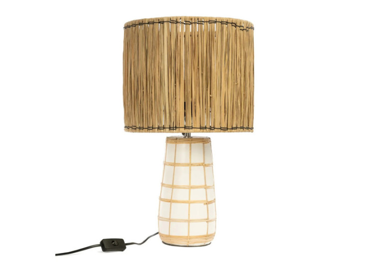 Lampe de Table Molokai - Style Boho, Blanc Naturel - JABR097WN - Bazar Bizar