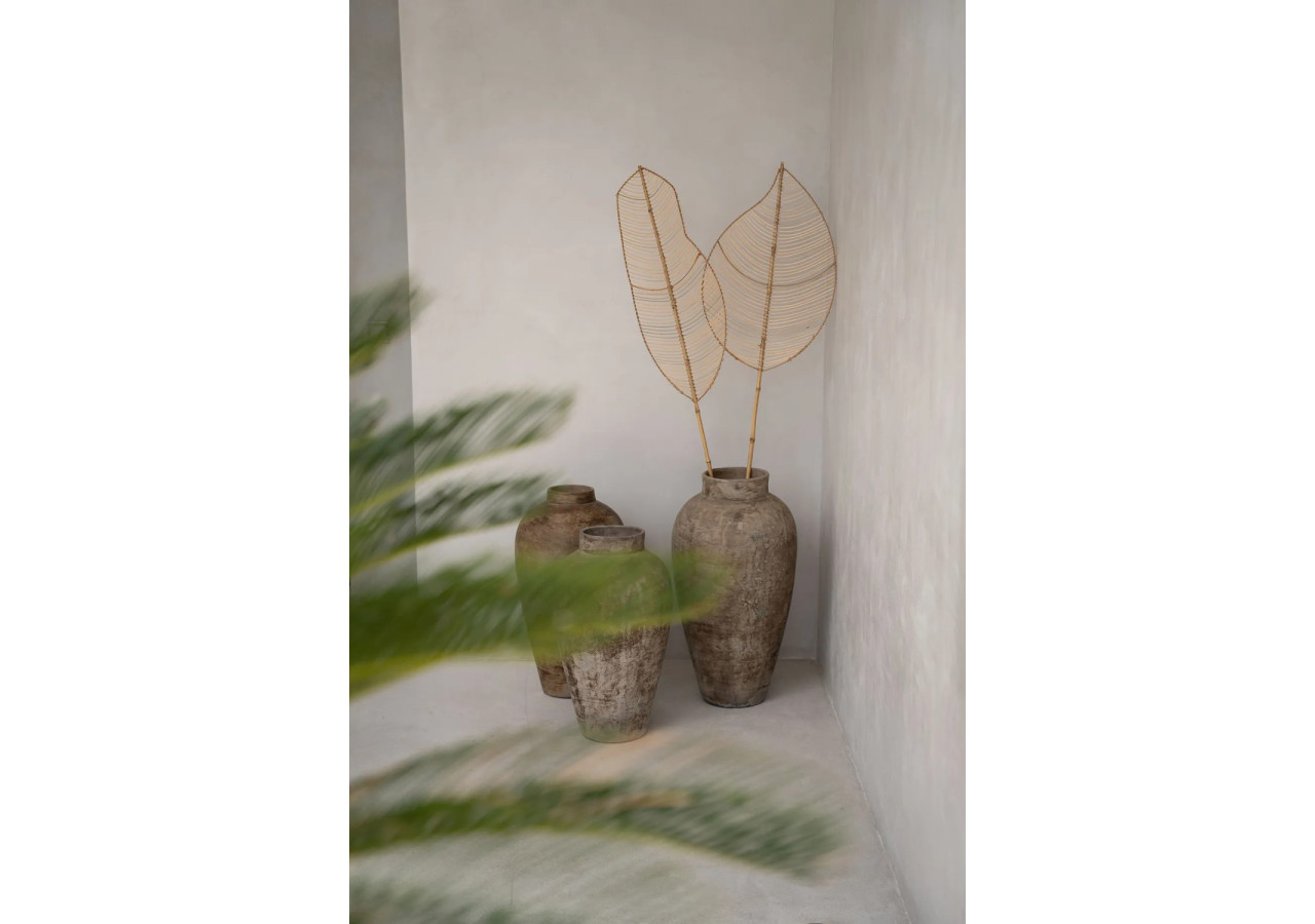 Vase Elliptique en Rotin - Naturel - JARE011N - Bazar Bizar