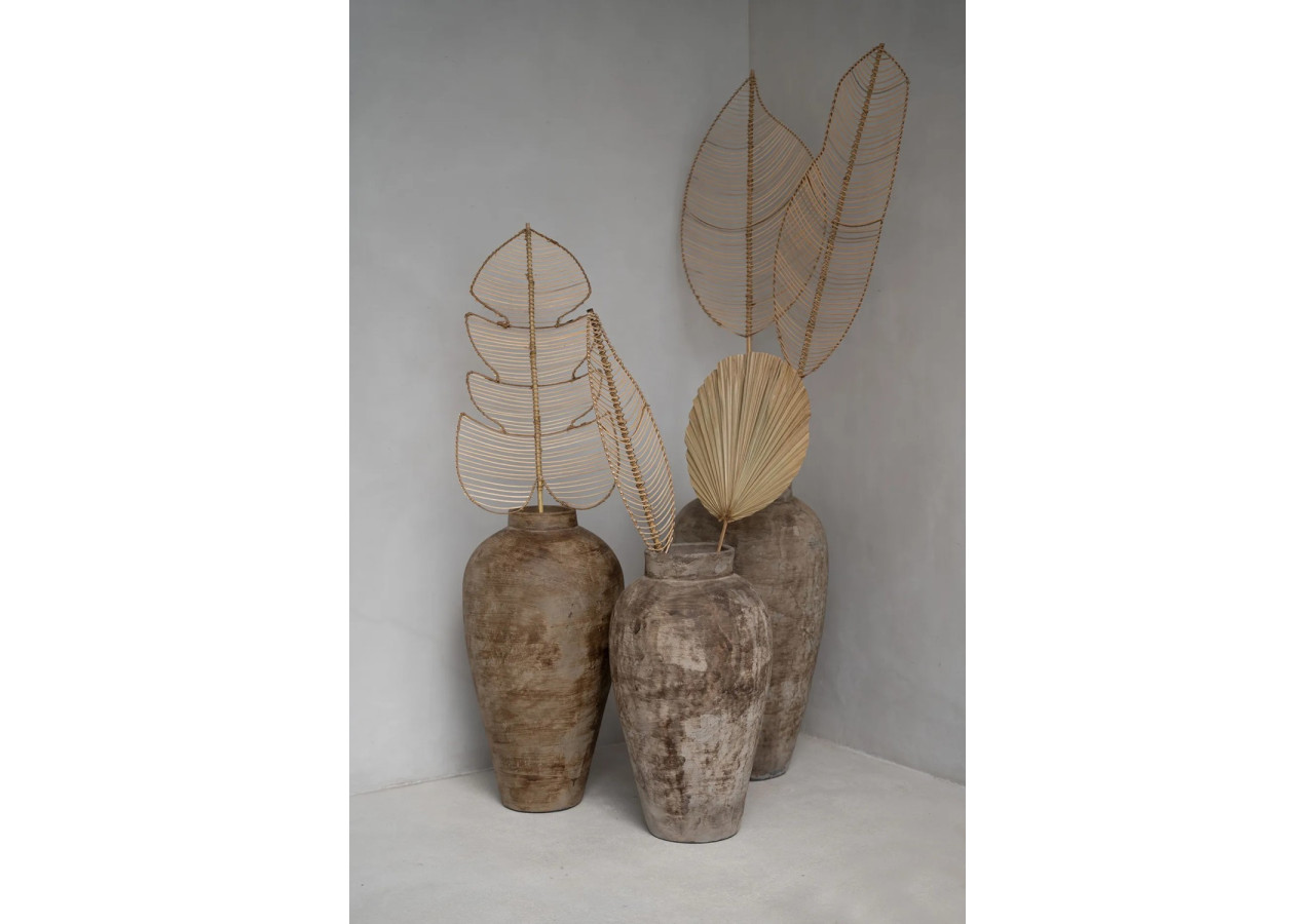 Vase Elliptique en Rotin - Naturel - JARE011N - Bazar Bizar