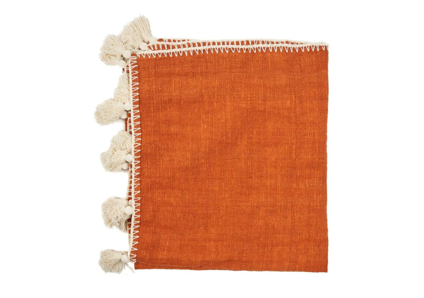 Plaid Stitch - Couleur terracotta vibrante - BARI017T - Bazar Bizar