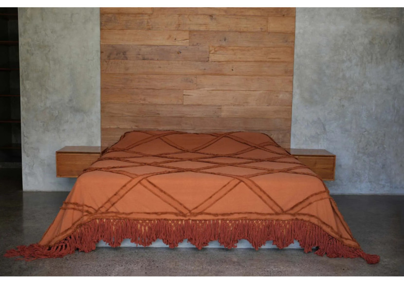 Plaid Berbère - Couleur terracotta chaleureuse - BARI016T - Bazar Bizar