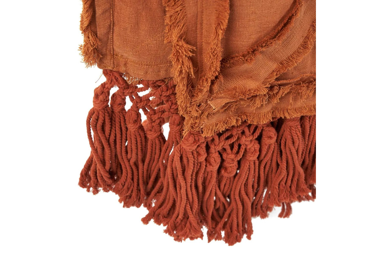 Plaid Berbère - Couleur terracotta chaleureuse - BARI016T - Bazar Bizar