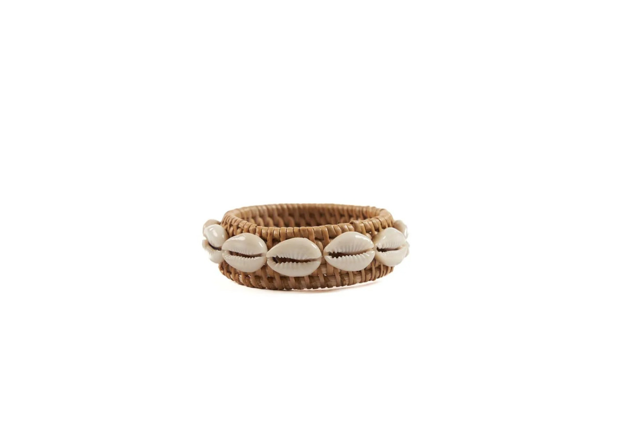 Rond de Serviette Coquillage en Rotin - Ensemble de 4 pièces - BAVE031NW-SET4 - Bazar Bizar