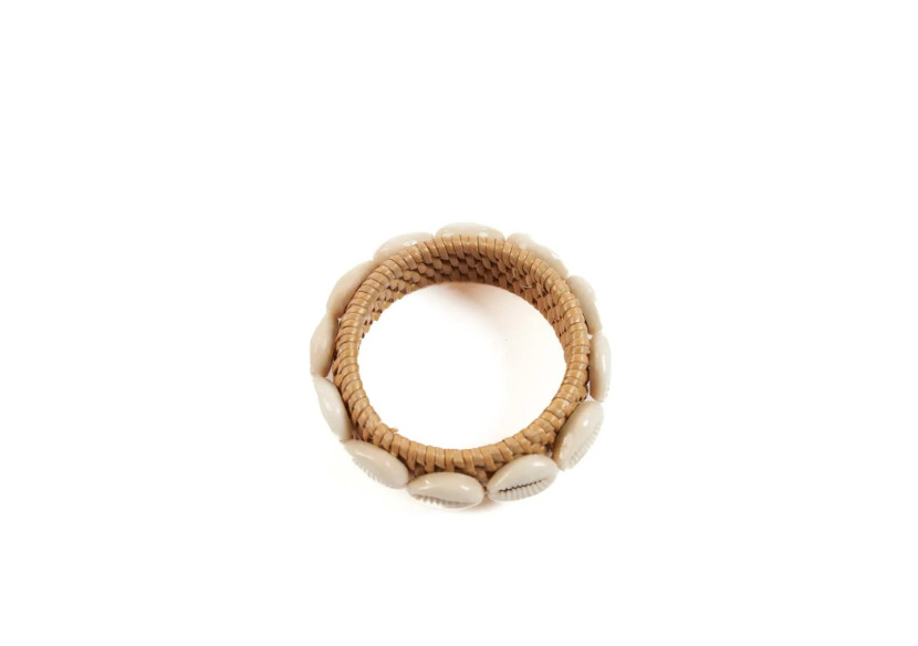 Rond de Serviette Coquillage en Rotin - Ensemble de 4 pièces - BAVE031NW-SET4 - Bazar Bizar