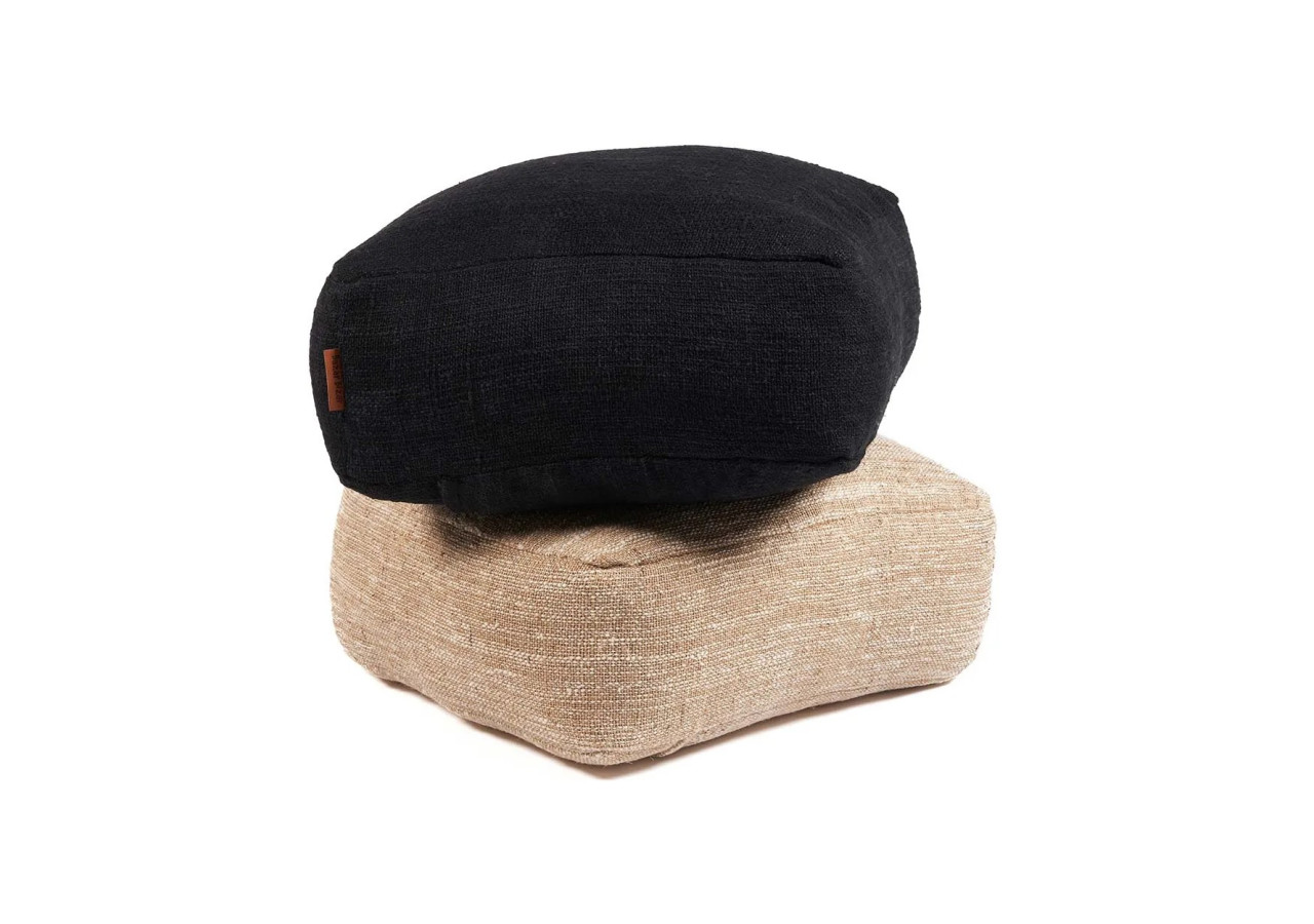 Pouf Confortable - Design compact en tissu noir - JADA002B - Bazar Bizar