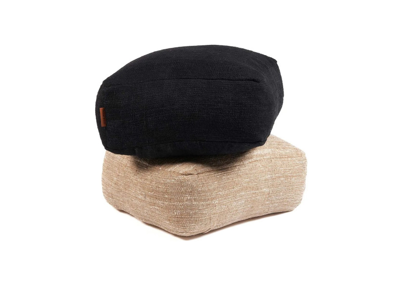 Pouf Confortable - Design compact en tissu noir - JADA002B - Bazar Bizar