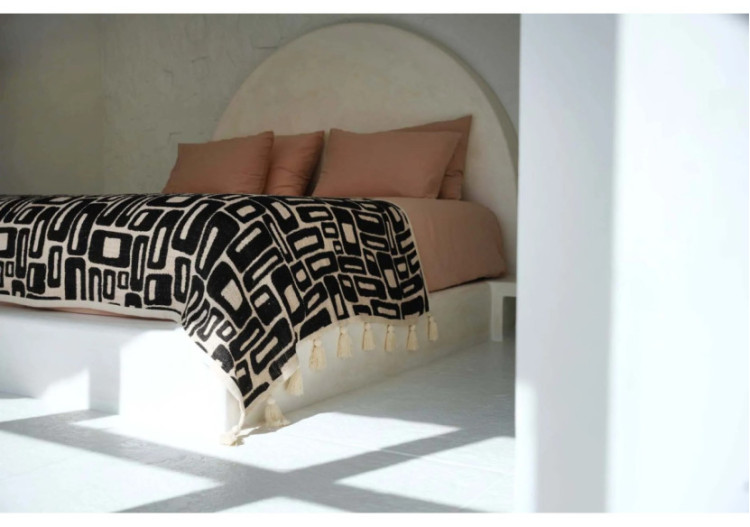 Plaid Aztec - Design noir naturel audacieux - BARI015NB - Bazar Bizar 2