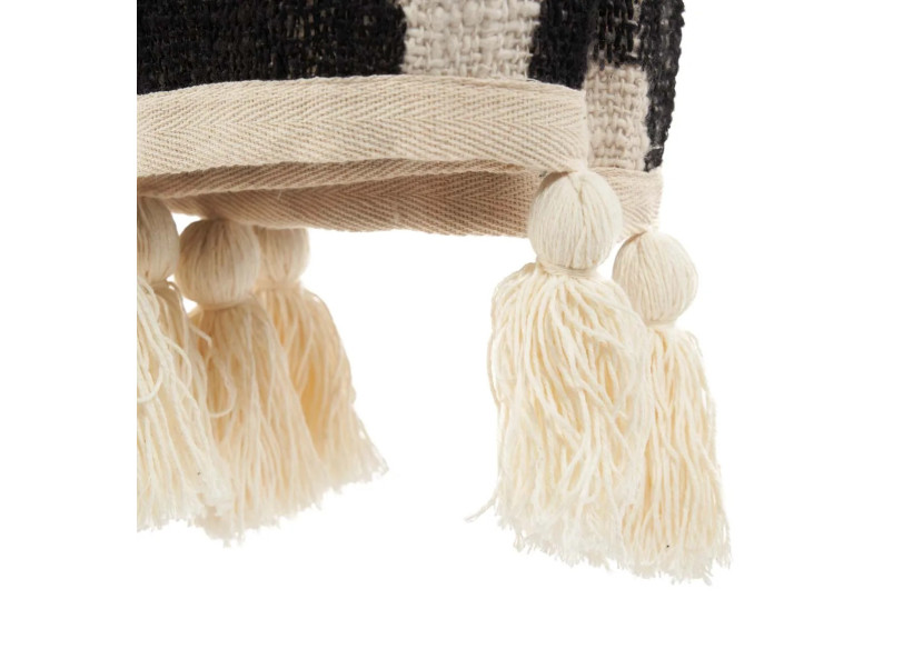 Plaid Aztec - Design noir naturel audacieux - BARI015NB - Bazar Bizar