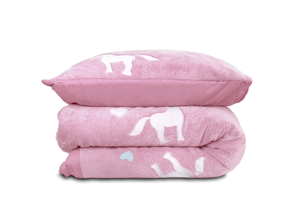 Housse de couette licorne phosphorescente Rose 135 x 200 - 17015864 - Sleeptime
