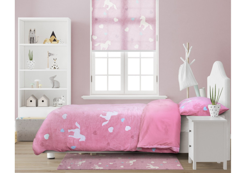 Housse de couette licorne phosphorescente Rose 135 x 200 - 17015864 - Sleeptime