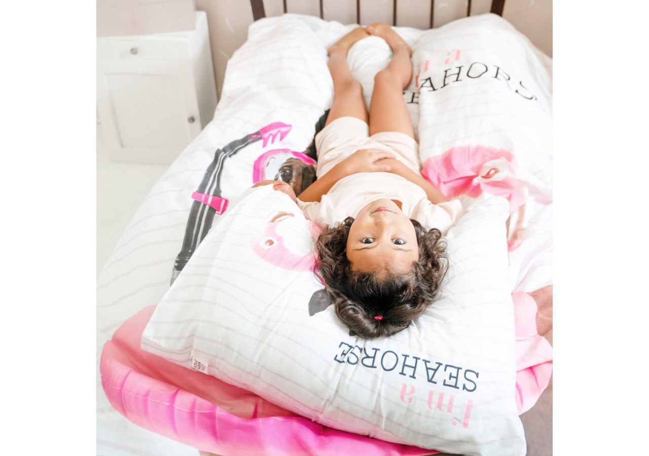 Housse de couette I'm a Seahorse - 100% coton 155 x 220 cm - 17015775 - Royal Textile