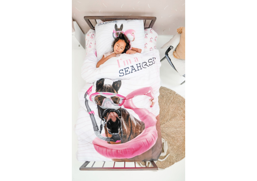 Housse de couette I'm a Seahorse - 100% coton 155 x 220 cm - 17015775 - Royal Textile