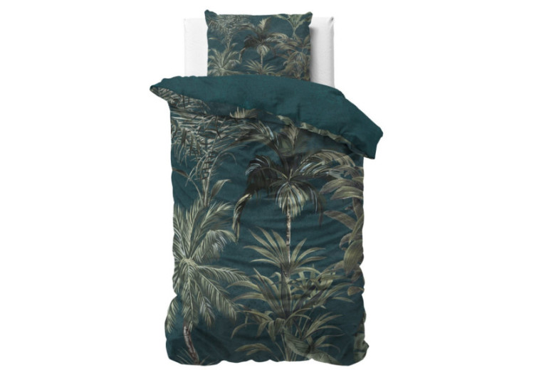 Housse de Couette Iris Verte - Coton 140 x 220 cm - 17015815 - Dreamhouse