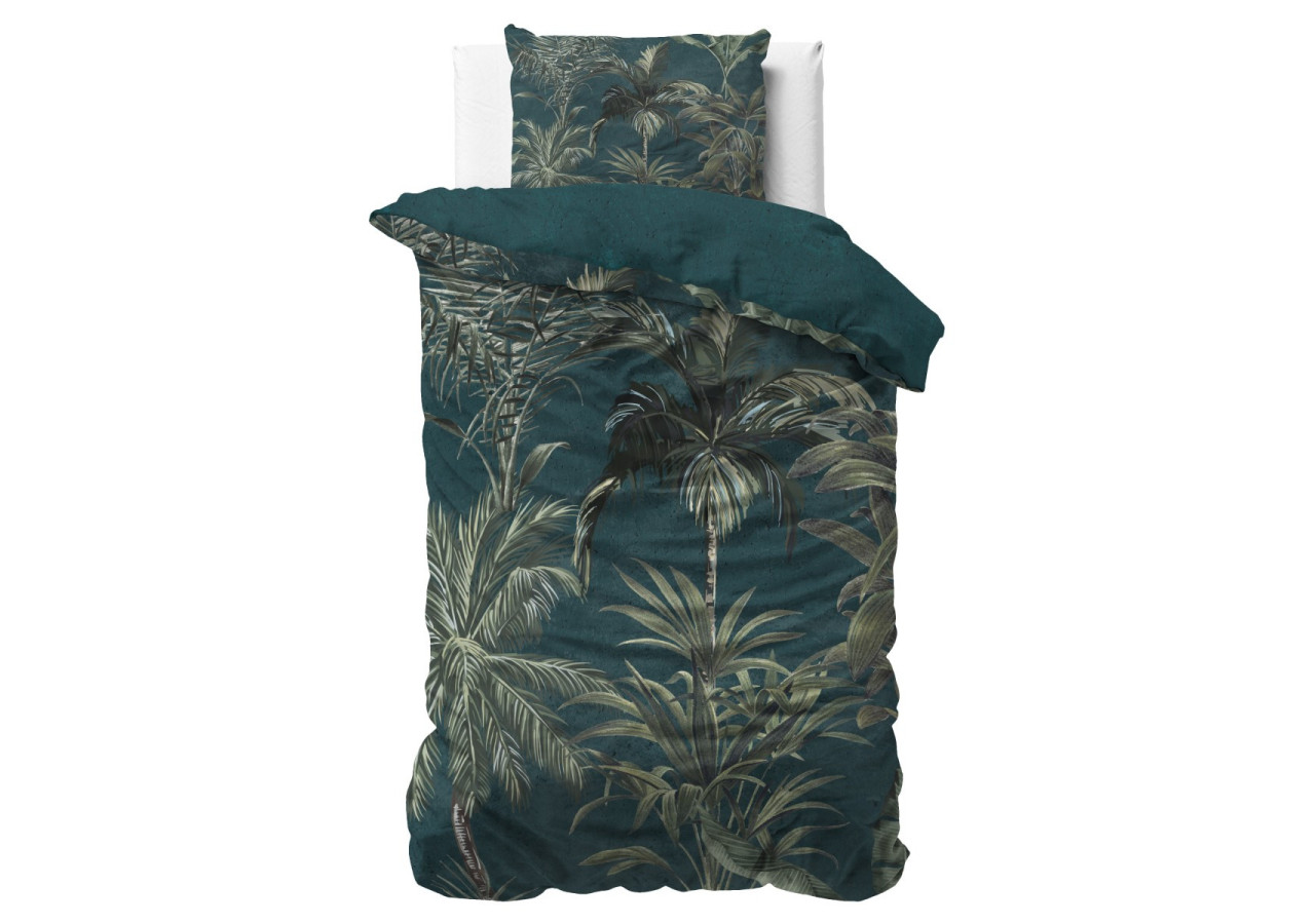 Housse de Couette Iris Verte - Coton 140 x 220 cm - 17015815 - Dreamhouse