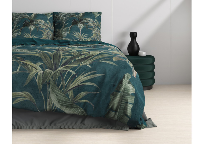 Housse de Couette Iris Verte - Coton 240 x 220 cm - 17015817 - Dreamhouse