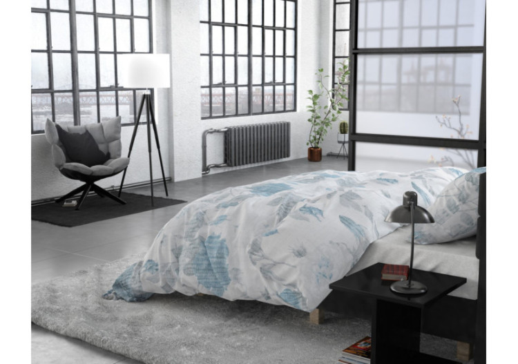 Housse de Couette Iven Bleu - 200 x 220 cm en Microfibres - 15023790 - Dreamhouse