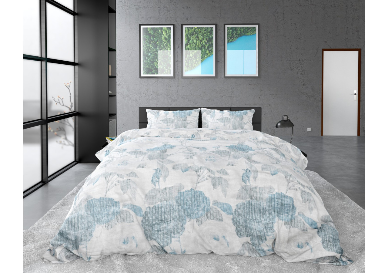 Housse de Couette Iven Bleu - 200 x 220 cm en Microfibres - 15023790 - Dreamhouse