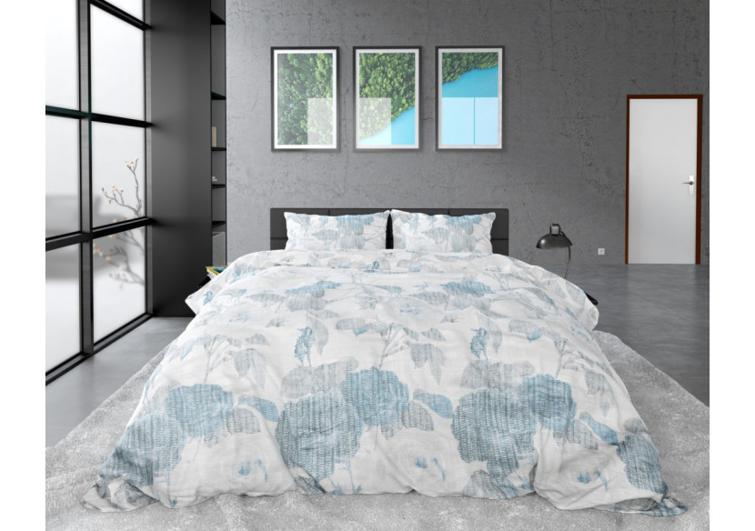 Housse de Couette Iven Bleu - 200 x 220 cm en Microfibres - 15023790 - Dreamhouse