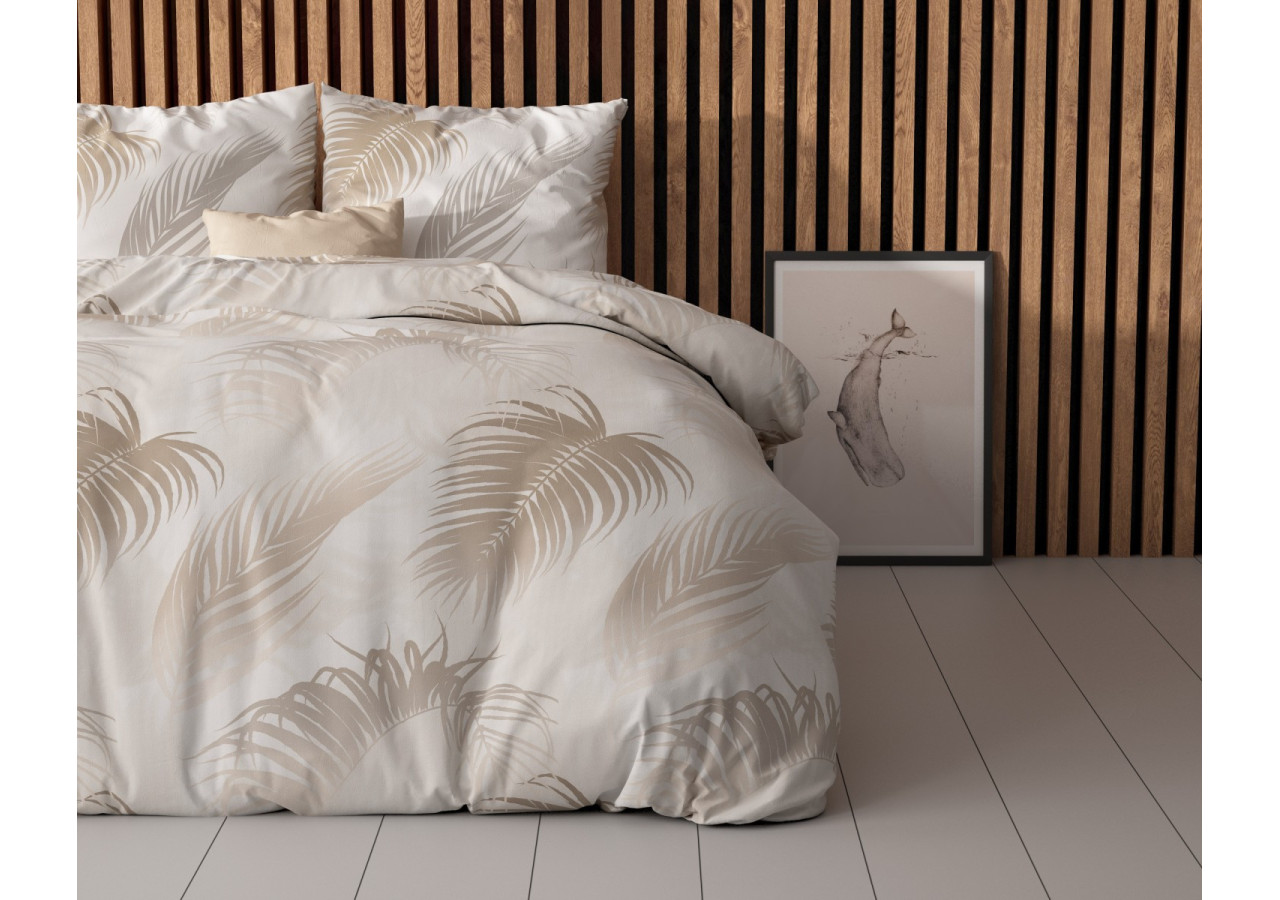 Housse de Couette Jayda Taupe - Coton et Polyester 140 x 220 cm - 15026624 - Sleeptime