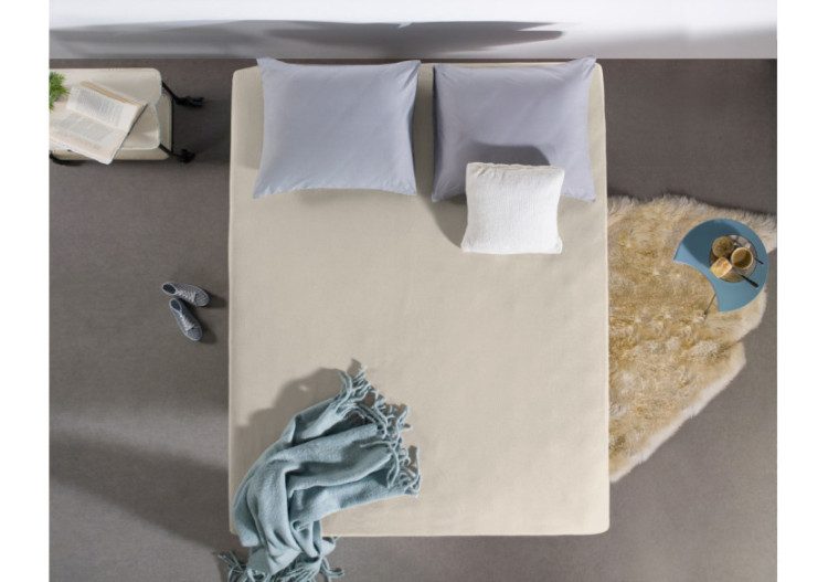 Housse de Matelas Jersey Crème - 160 x 200/220 cm en Coton Doux - 14016608 - Dreamhouse 2