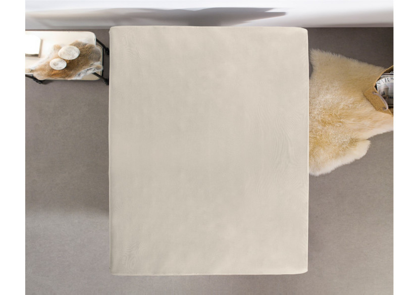 Housse de Matelas Jersey Crème - 180 x 200/220 cm en Coton Doux - 14016609 - Dreamhouse