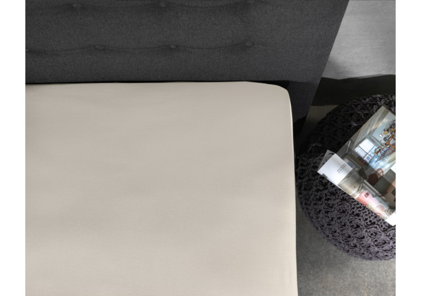 Housse de Matelas Jersey Crème - 70/80/90 x 200/220 cm en Coton Doux - 14016606 - Dreamhouse