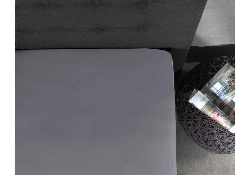 Housse de Matelas Jersey Grise - 160 x 200/220 cm en Coton Doux - 14016618 - Dreamhouse