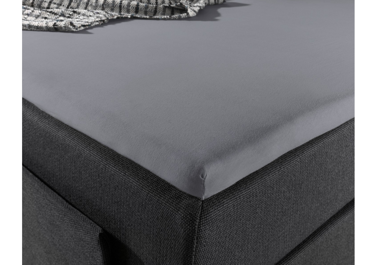 Housse de Matelas Jersey Grise - 160 x 200/220 cm en Coton Doux - 14016618 - Dreamhouse
