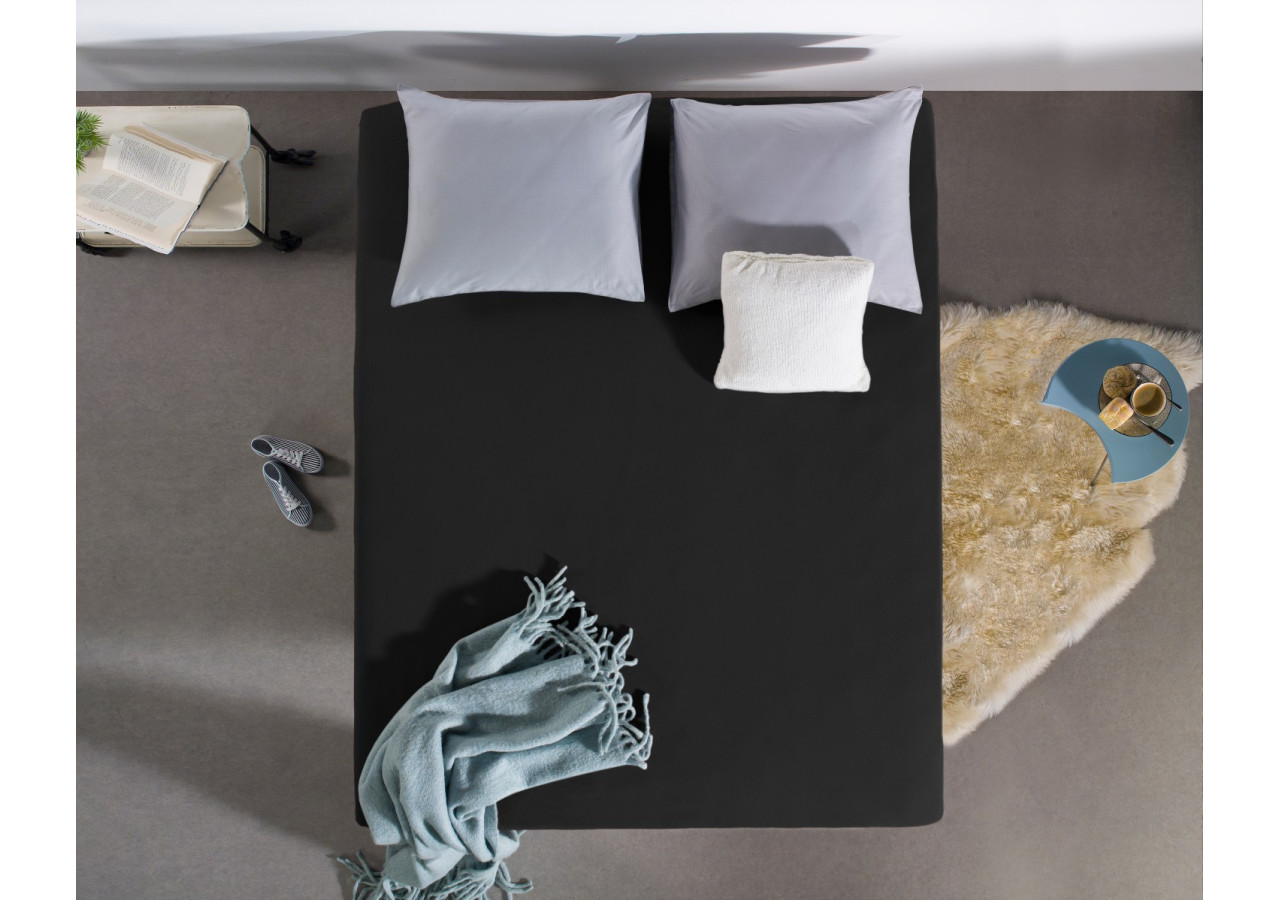 Housse de Matelas Jersey Noir - 180 x 200/220 cm - 14016614 - Dreamhouse