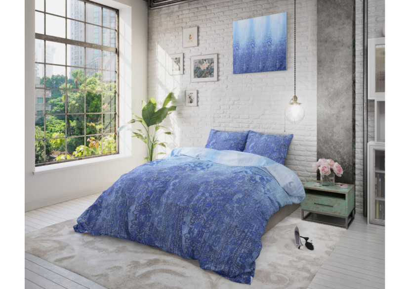 Housse de Couette Kaza Bleue - Dimensions 240 x 220 cm - 15022805 - Sleeptime