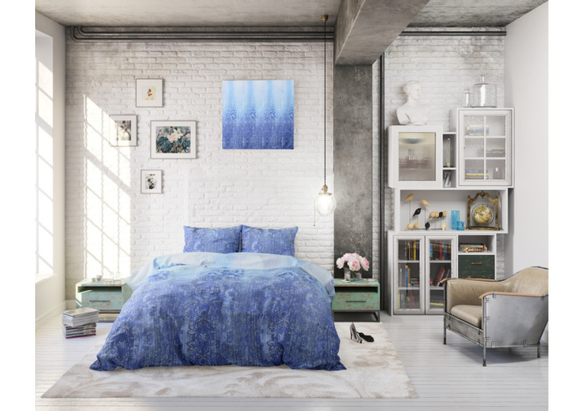 Housse de Couette Kaza Bleue - Dimensions 240 x 220 cm - 15022805 - Sleeptime