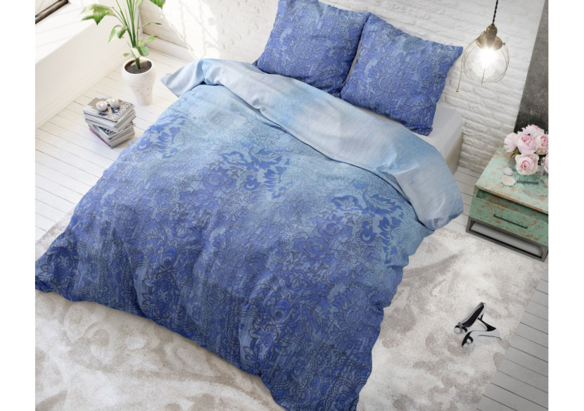 Housse de Couette Kaza Bleue - Dimensions 240 x 220 cm - 15022805 - Sleeptime