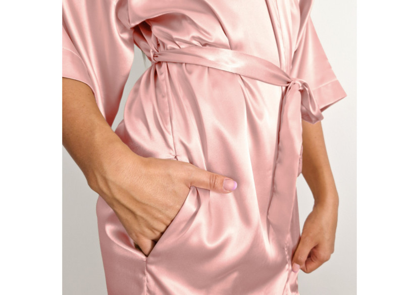Kimono Satin Rose - Taille Unique 87 x 118 cm - 17015515 - Dreamhouse