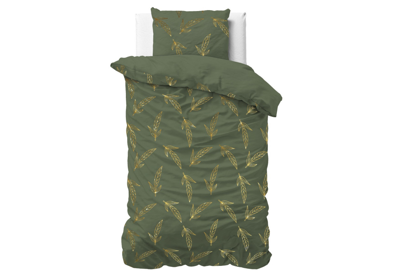 Housse de Couette Leaves - Vert 140 x 220 cm - 17018401 - Sleeptime