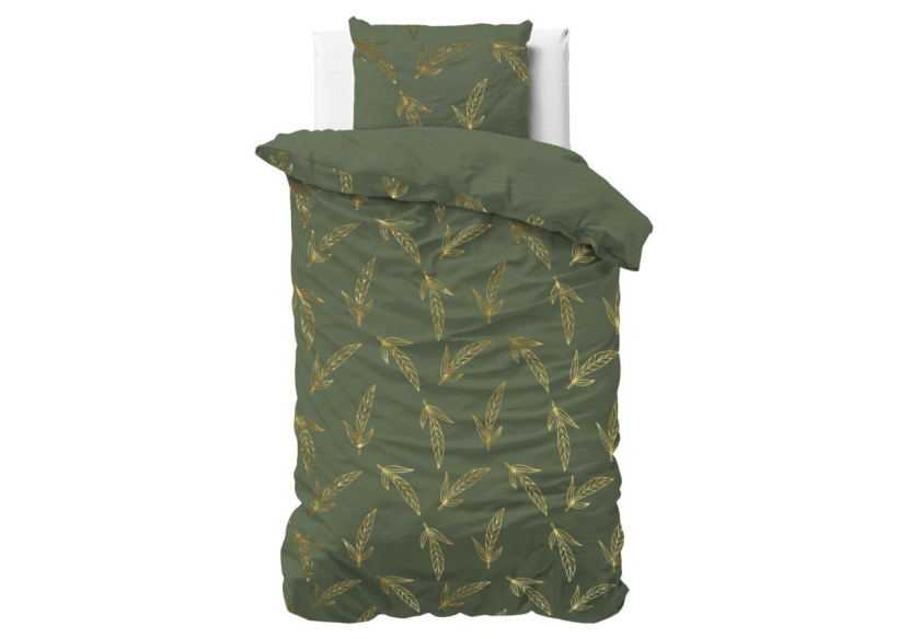Housse de Couette Leaves - Vert 140 x 220 cm - 17018401 - Sleeptime